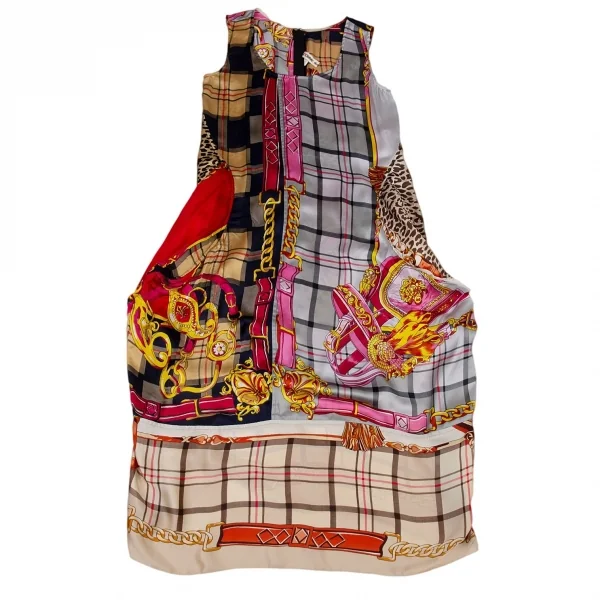 コムデギャルソンCOMME des GARCONS パッチワークスカーフノースリーブワンピース マルチS K-93478_002