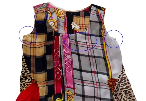 コムデギャルソンCOMME des GARCONS パッチワークスカーフノースリーブワンピース マルチS K-93478_003