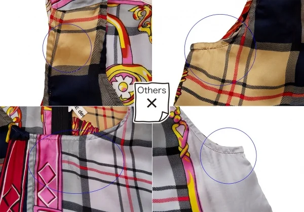 コムデギャルソンCOMME des GARCONS パッチワークスカーフノースリーブワンピース マルチS K-93478_004