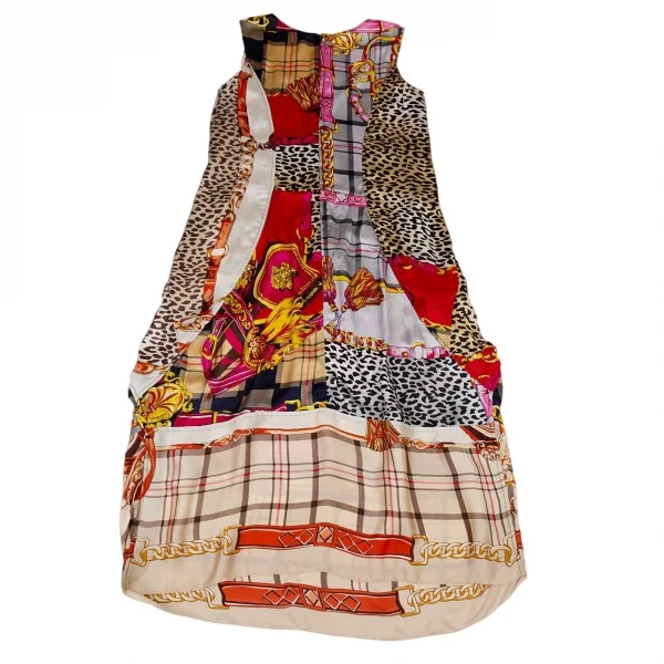 コムデギャルソンCOMME des GARCONS パッチワークスカーフノースリーブワンピース マルチS K-93478_008