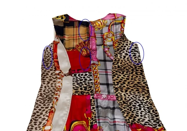 コムデギャルソンCOMME des GARCONS パッチワークスカーフノースリーブワンピース マルチS K-93478_009