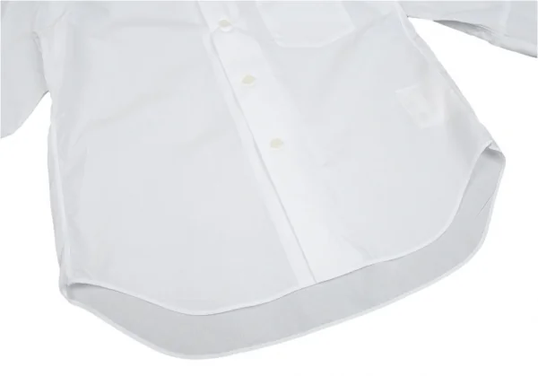 ブラックコムデギャルソンBLACK COMME des GARCONS リボンカフスラウンドカラーシャツ 白XS K-93521_010