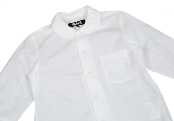 ブラックコムデギャルソンBLACK COMME des GARCONS リボンカフスラウンドカラーシャツ 白XS K-93521_003
