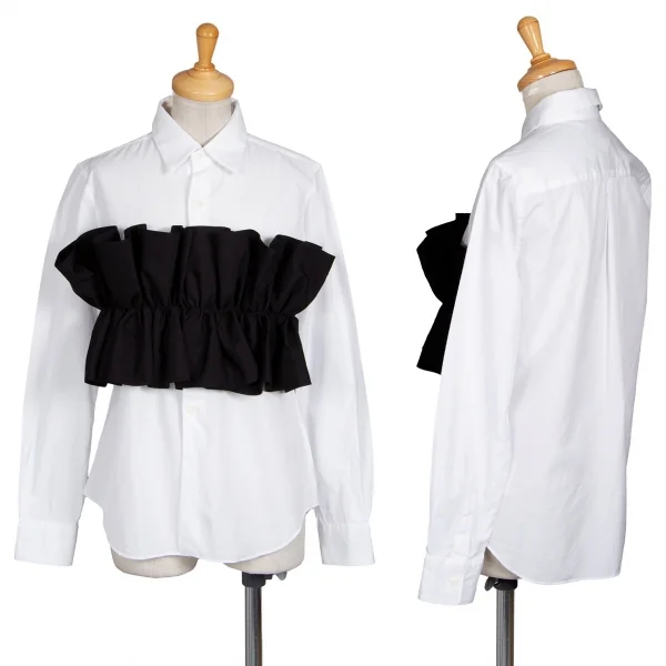 コムデギャルソンCOMME des GARCONS バストギャザー貼り付けデザインシャツ