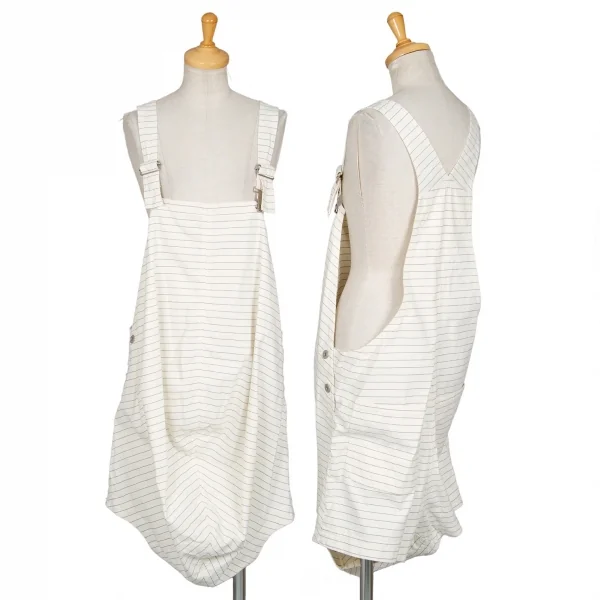 ジュンヤワタナベ コムデギャルソンJUNYA WATANABE COMME des GARCONS コットンヘンプボーダーサロペット オフS K-93603_001