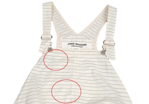 ジュンヤワタナベ コムデギャルソンJUNYA WATANABE COMME des GARCONS コットンヘンプボーダーサロペット オフS K-93603_003