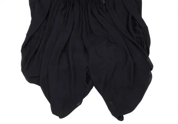 ジュンヤワタナベ コムデギャルソンJUNYA WATANABE COMME des GARCONS シフォンピンタックドレープラウンドカラーブラウスワンピース 濃紺S K-93604_008