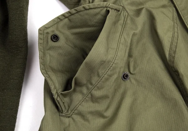 ジュンヤワタナベ コムデギャルソンJUNYA WATANABE COMME des GARCONS リブ袖ギャザー切替デザインモッズコート カーキS K-93606_008