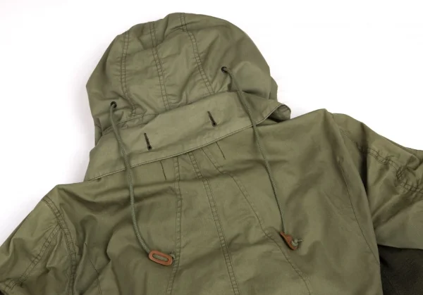 ジュンヤワタナベ コムデギャルソンJUNYA WATANABE COMME des GARCONS リブ袖ギャザー切替デザインモッズコート カーキS K-93606_014