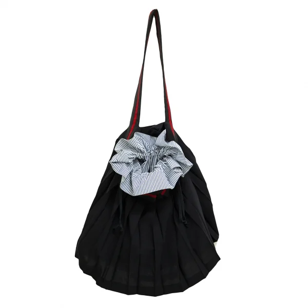 トリココムデギャルソンtricot COMME des GARCONS プリーツスカートジップ着脱ストライプショルダーバッグ　