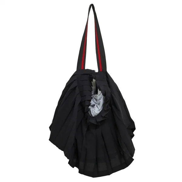 トリココムデギャルソンtricot COMME des GARCONS プリーツスカートジップ着脱ストライプショルダーバッグ　 黒青白 K-93612_003