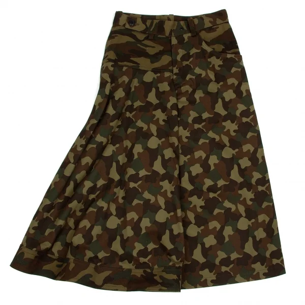 ヨウジヤマモト ファムYohji Yamamoto FEMME カモフラ変形コットンワイドパンツ