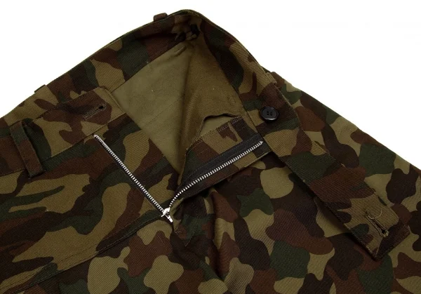 ヨウジヤマモト ファムYohji Yamamoto FEMME カモフラ変形コットンワイドパンツ 茶カーキ1 K-93674_005