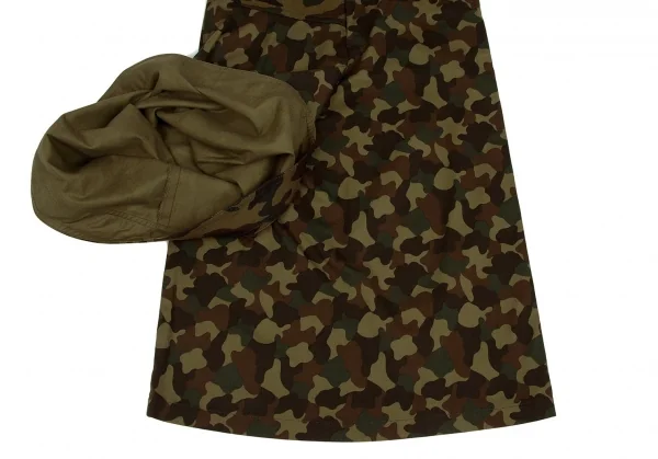 ヨウジヤマモト ファムYohji Yamamoto FEMME カモフラ変形コットンワイドパンツ 茶カーキ1 K-93674_008
