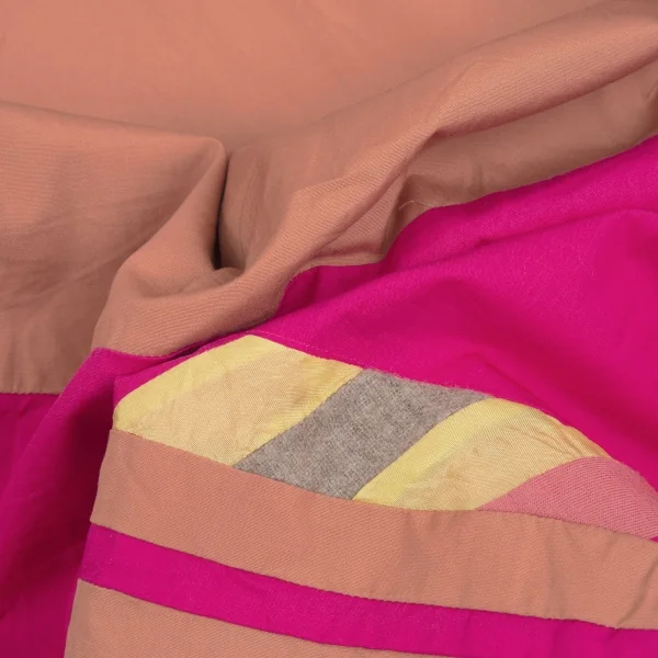 コムコム コムデギャルソンCOMME des GARCONSパネル切替デザインラップスカート ピンク茶他M K-93684_011