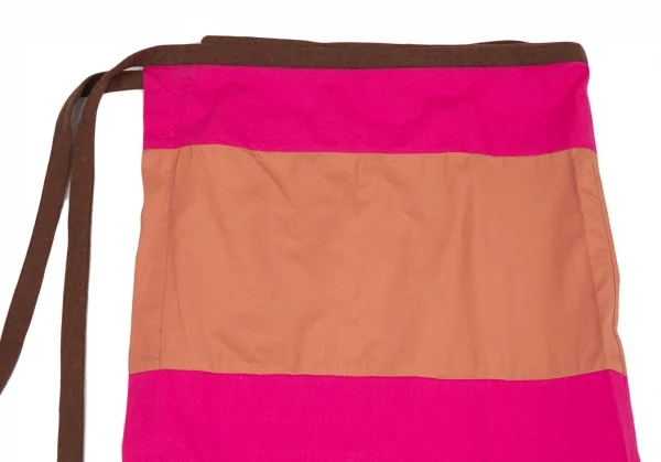 コムコム コムデギャルソンCOMME des GARCONSパネル切替デザインラップスカート ピンク茶他M K-93684_003