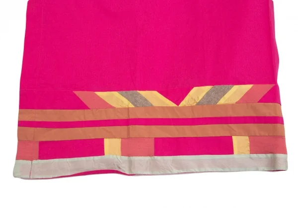 コムコム コムデギャルソンCOMME des GARCONSパネル切替デザインラップスカート ピンク茶他M K-93684_004