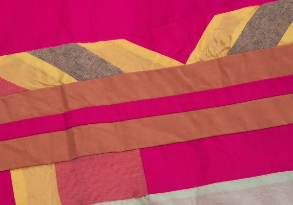 コムコム コムデギャルソンCOMME des GARCONSパネル切替デザインラップスカート ピンク茶他M K-93684_005