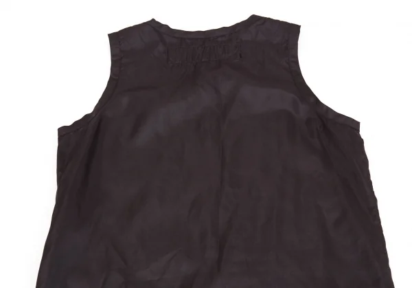 ジュンヤワタナベマンピンク コムデギャルソンJUNYA WATANABE MAN PINK COMME des GARCONS スパンコール刺繍ノースリーブチュニック 焦げ茶S K-93686_012