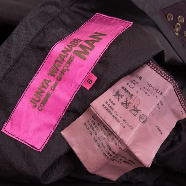 ジュンヤワタナベマンピンク コムデギャルソンJUNYA WATANABE MAN PINK COMME des GARCONS スパンコール刺繍ノースリーブチュニック 焦げ茶S K-93686_016