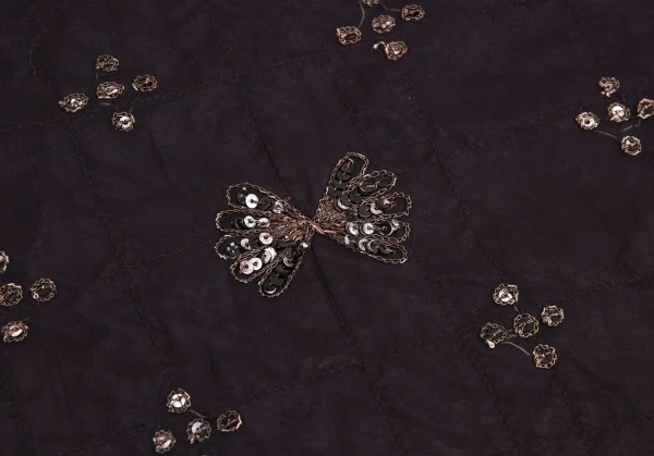 ジュンヤワタナベマンピンク コムデギャルソンJUNYA WATANABE MAN PINK COMME des GARCONS スパンコール刺繍ノースリーブチュニック 焦げ茶S K-93686_007