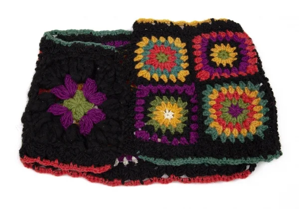 キャピタルKAPITAL レース編みニットネックウォーマー 黒マルチ K-93696_004