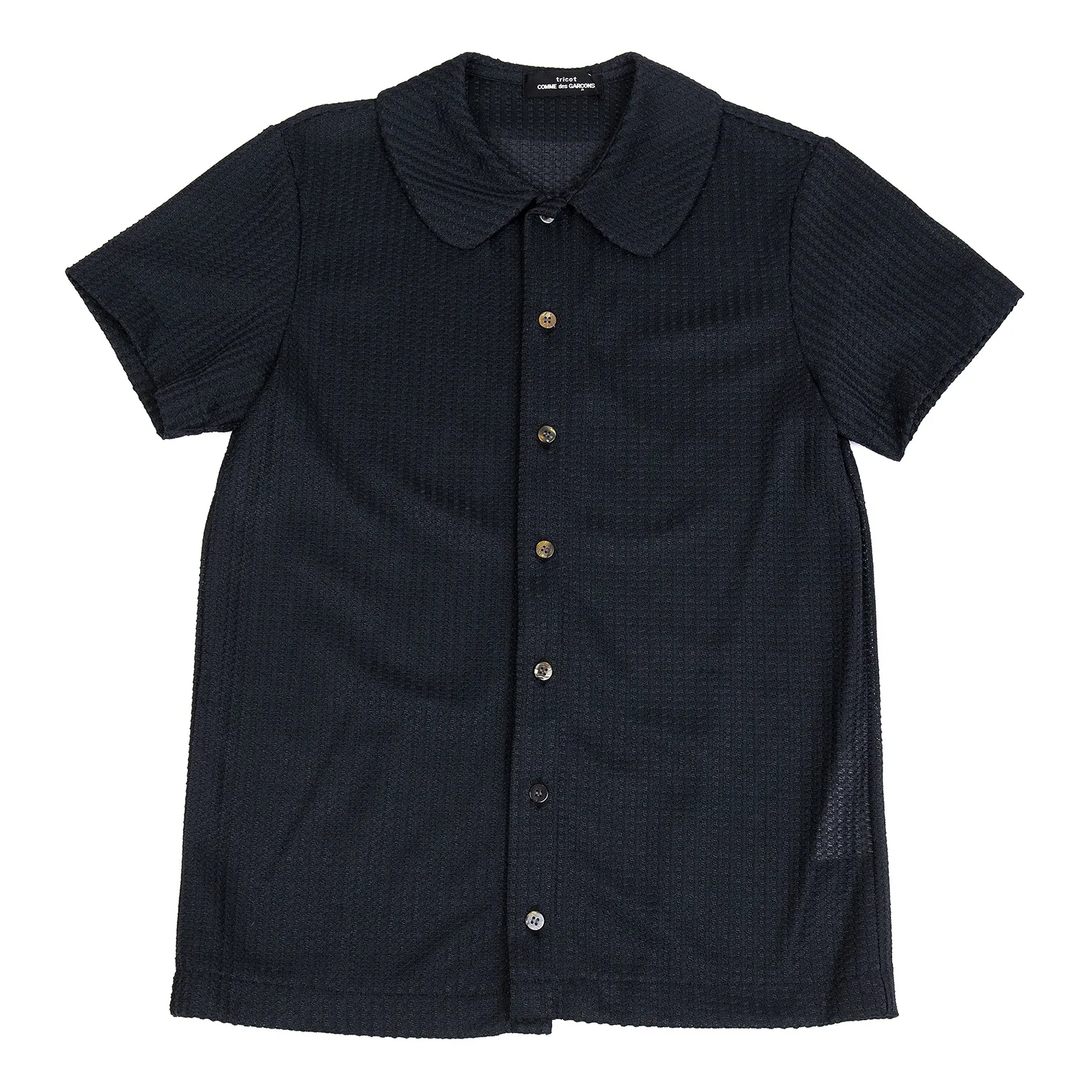 tricot COMME des GARCONS Waffle Mesh Shirt Navy XS-S (K-93726)