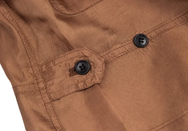 ローブドシャンブル コムデギャルソンrobe de chambre COMME des GARCONS レーヨンサテンエポーレット付きチャイナシャツ モカS位 K-93738_014