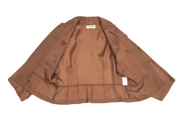 ローブドシャンブル コムデギャルソンrobe de chambre COMME des GARCONS レーヨンサテンエポーレット付きチャイナシャツ モカS位 K-93738_015