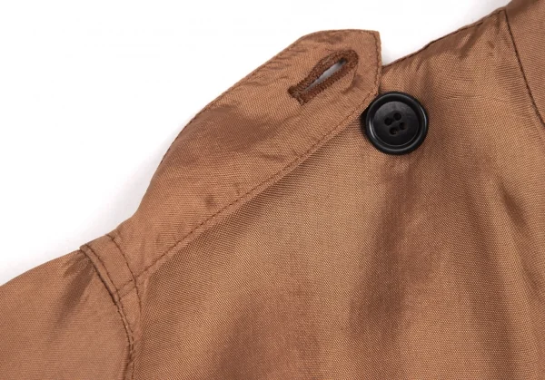 ローブドシャンブル コムデギャルソンrobe de chambre COMME des GARCONS レーヨンサテンエポーレット付きチャイナシャツ モカS位 K-93738_005