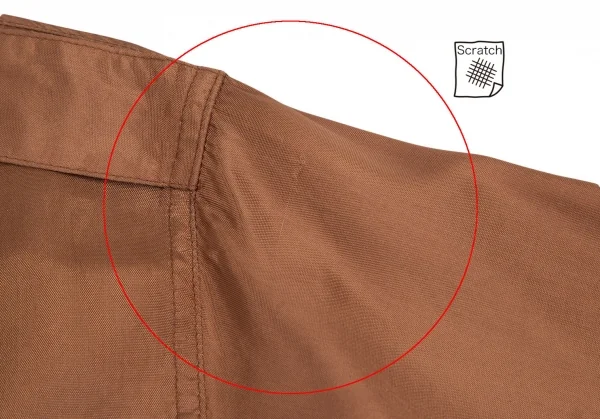 ローブドシャンブル コムデギャルソンrobe de chambre COMME des GARCONS レーヨンサテンエポーレット付きチャイナシャツ モカS位 K-93738_007