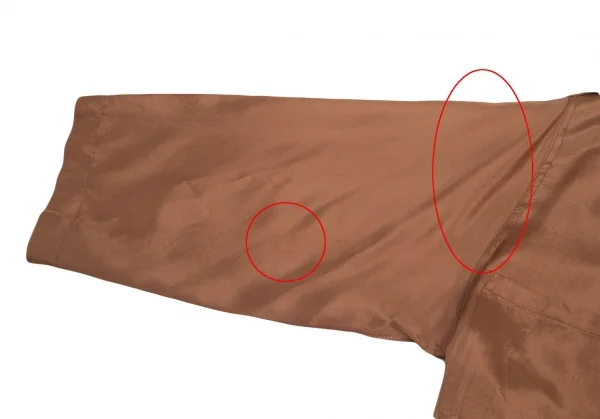 ローブドシャンブル コムデギャルソンrobe de chambre COMME des GARCONS レーヨンサテンエポーレット付きチャイナシャツ モカS位 K-93738_008