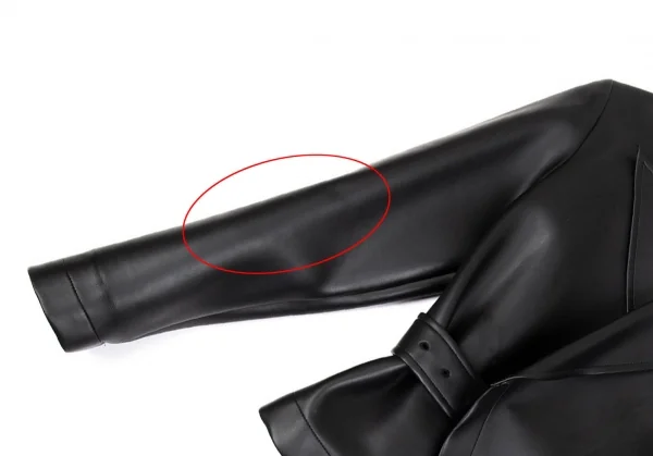 コムデギャルソンCOMME des GARCONSシンセティックレザーベルテッドジャケット 黒M K-93744_006