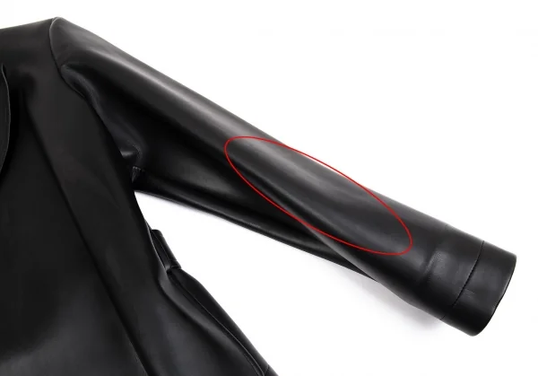 コムデギャルソンCOMME des GARCONSシンセティックレザーベルテッドジャケット 黒M K-93744_008