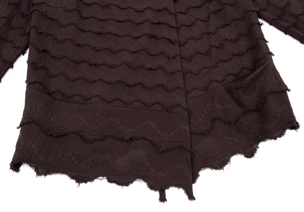 イッセイミヤケ ハートISSEY MIYAKE HaaT ジグザグティアードデザインカーディガン こげ茶2 K-93774_011