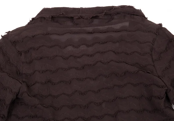 イッセイミヤケ ハートISSEY MIYAKE HaaT ジグザグティアードデザインカーディガン こげ茶2 K-93774_014