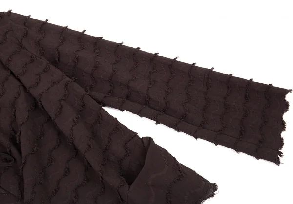 イッセイミヤケ ハートISSEY MIYAKE HaaT ジグザグティアードデザインカーディガン こげ茶2 K-93774_005