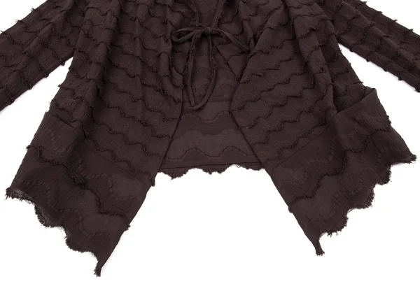 イッセイミヤケ ハートISSEY MIYAKE HaaT ジグザグティアードデザインカーディガン こげ茶2 K-93774_008