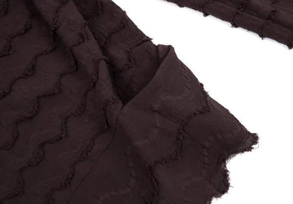 イッセイミヤケ ハートISSEY MIYAKE HaaT ジグザグティアードデザインカーディガン こげ茶2 K-93774_009