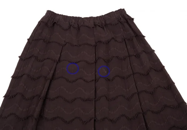 イッセイミヤケ ハートISSEY MIYAKE HaaT ジグザグティアードデザインスカート こげ茶2 K-93775_003