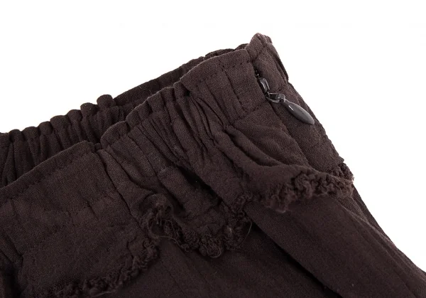 イッセイミヤケ ハートISSEY MIYAKE HaaT ジグザグティアードデザインスカート こげ茶2 K-93775_005