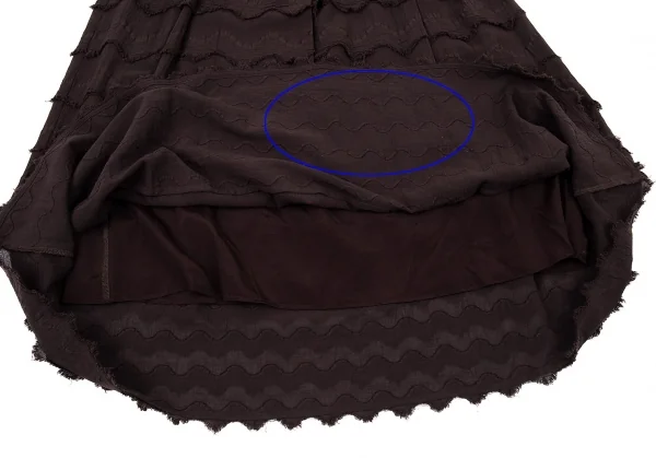 イッセイミヤケ ハートISSEY MIYAKE HaaT ジグザグティアードデザインスカート こげ茶2 K-93775_009