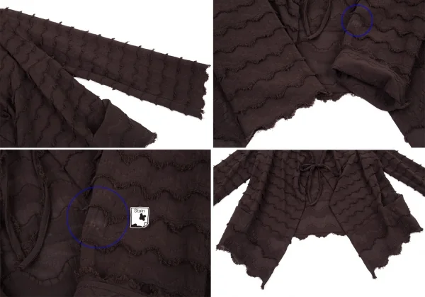 イッセイミヤケ ハートISSEY MIYAKE HaaT ジグザグティアードデザインセットアップ こげ茶2 K-93776_004