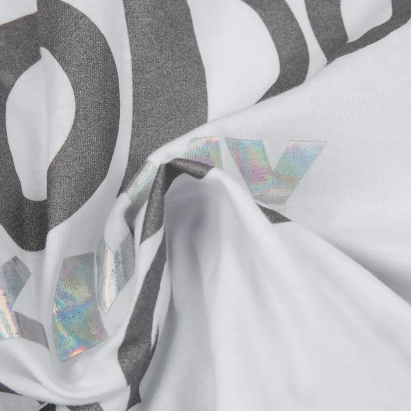 コムデギャルソンCOMME des GARCONS 2019ホリデイホログラムメッセージプリントTシャツ 白XL K-93790_011