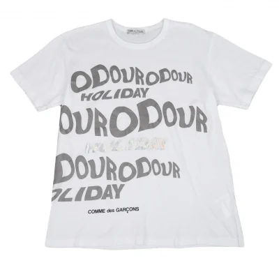 コムデギャルソンCOMME des GARCONS 2019ホリデイホログラムメッセージプリントTシャツ