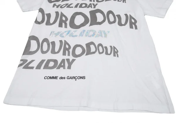 コムデギャルソンCOMME des GARCONS 2019ホリデイホログラムメッセージプリントTシャツ 白XL K-93790_005
