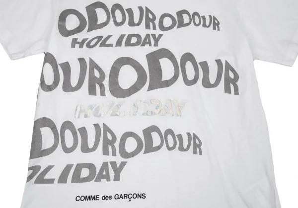 コムデギャルソンCOMME des GARCONS 2019ホリデイホログラムメッセージプリントTシャツ 白XL K-93790_006