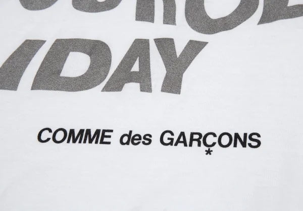 コムデギャルソンCOMME des GARCONS 2019ホリデイホログラムメッセージプリントTシャツ 白XL K-93790_008