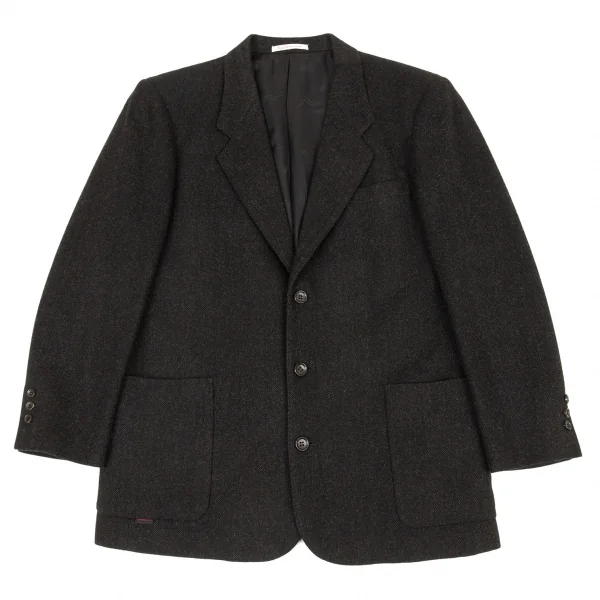 Papas Herringbone Cashmere Camel Jacket Charcoal M46 K-93798_001