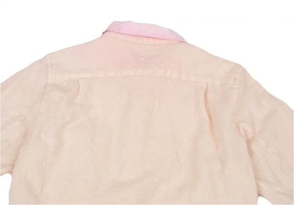 コムデギャルソン オムプリュスCOMME des GARCONS HOMME PLUS ウール縮絨襟切替シャツ クリームピンクS K-93813_013